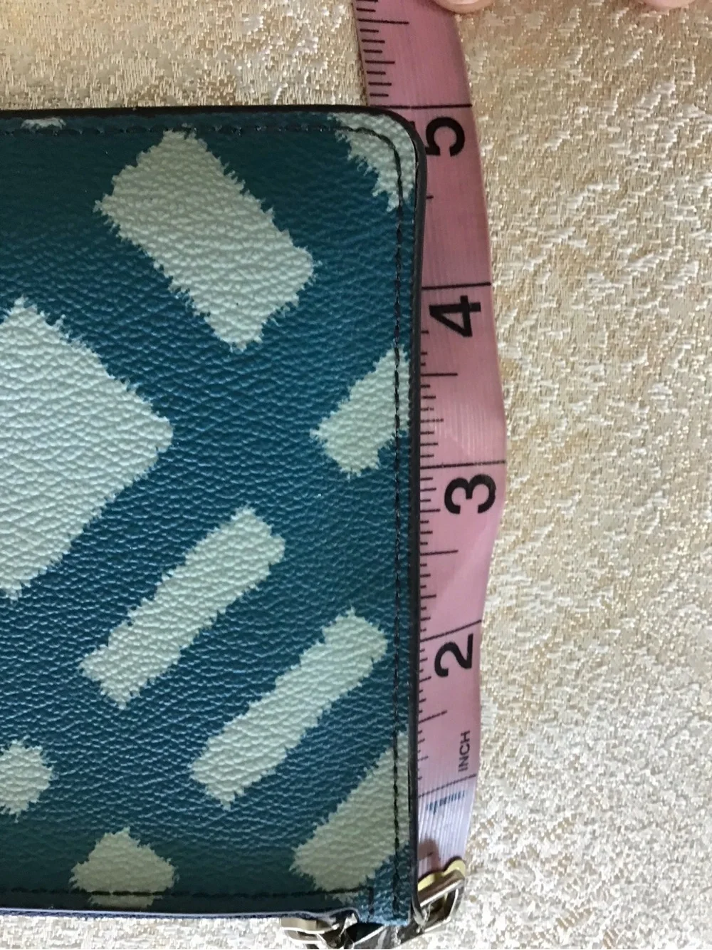 Coach Teal and Light-Blue Geo Zip Clutch